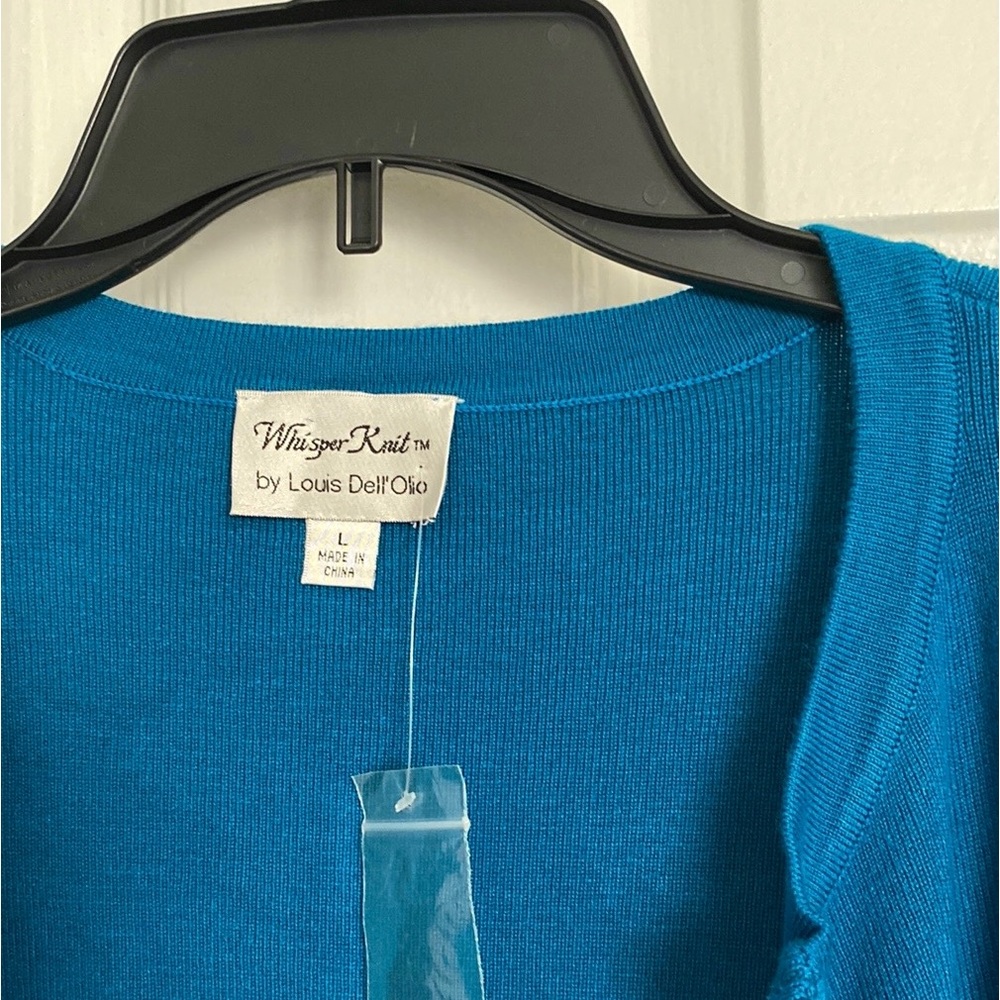 Blue-green zippered sweater / cardigan - Picture 3 of 3